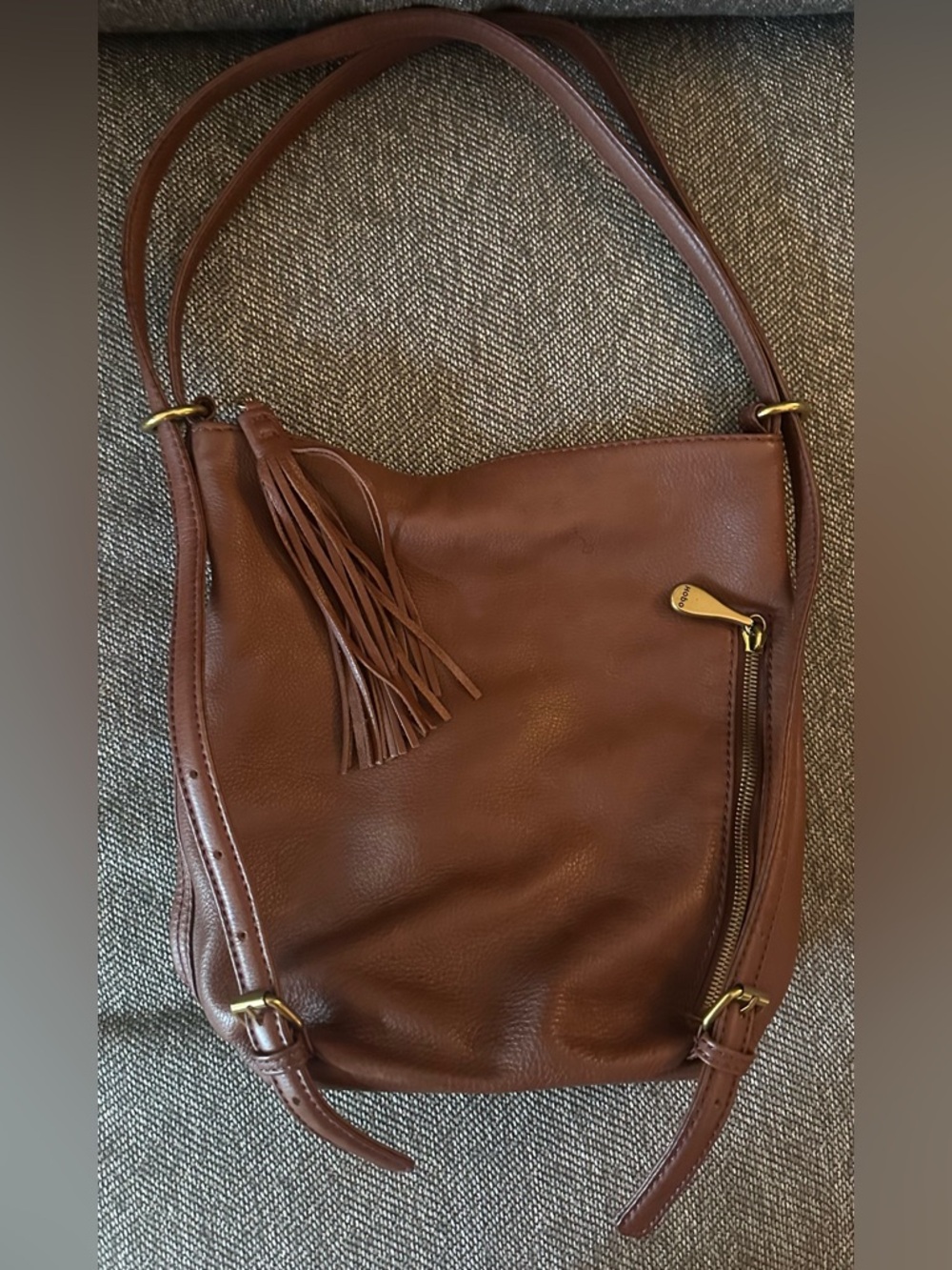 Hobo Brand - Brown Leather Shoulder Bag with Tassel
